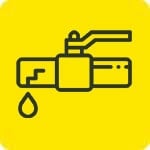 Leaking Hot Water Valve Icon
