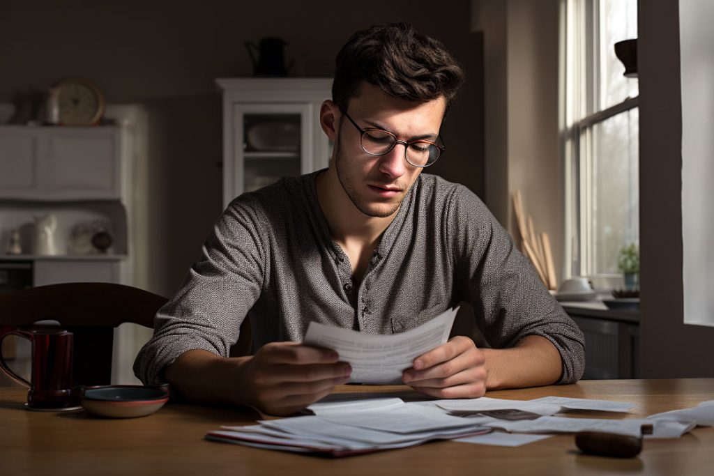 man reviewing his Sydn ey Water Bill